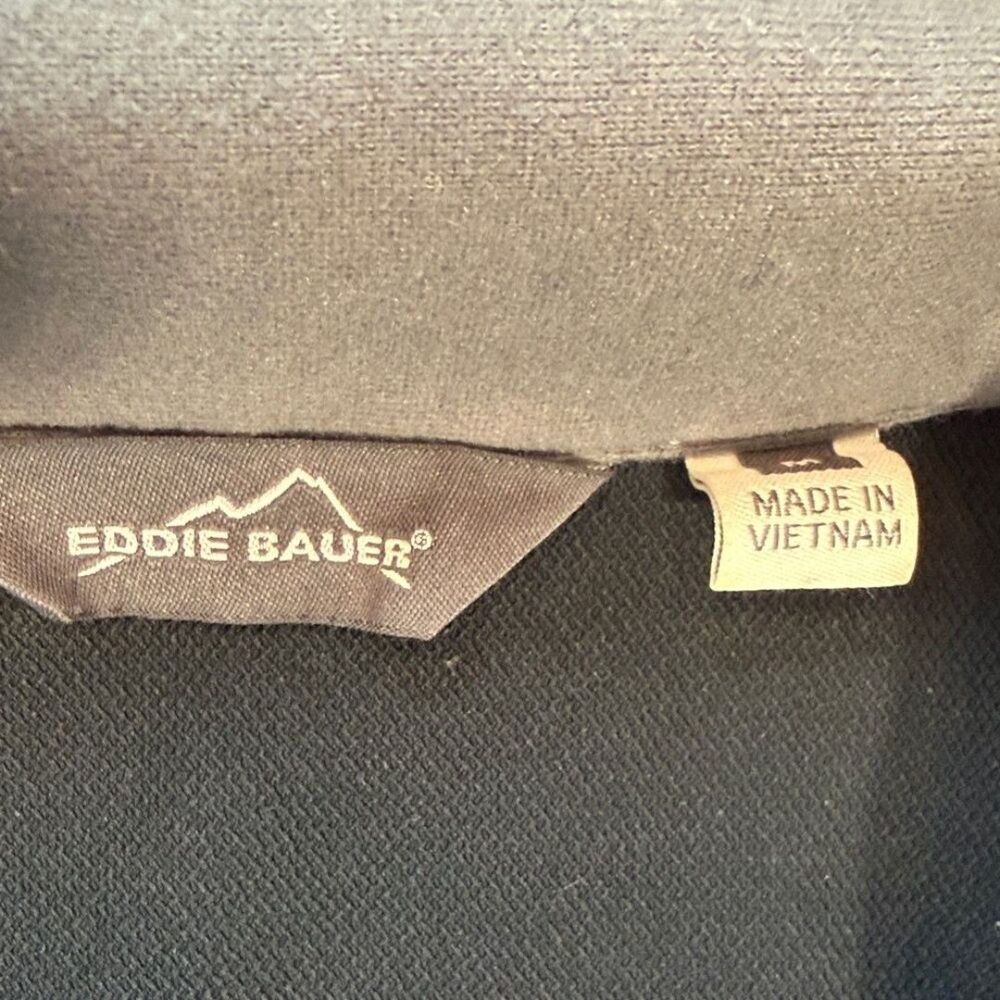Eddie Bauer Black Lightweight Zip Jacket with Gray Collar - Picture 2 of 11